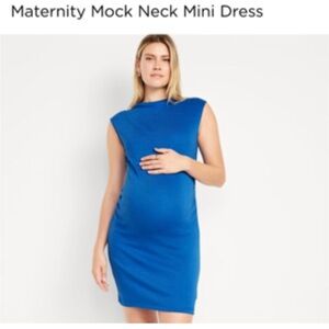 Old Navy  Cerulean Blue Maternity Mock Neck Mini Dress